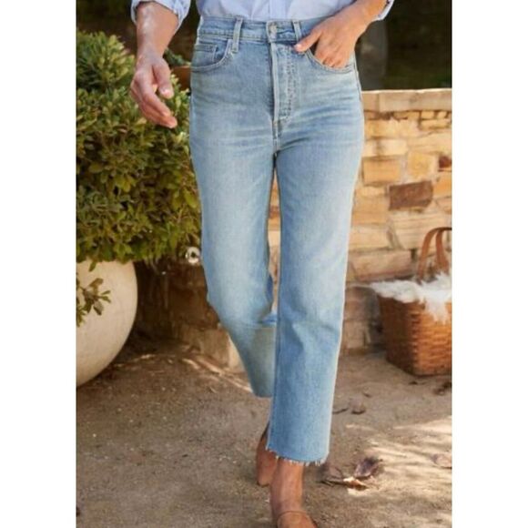 Frank & Eileen Monaghan button fly high rise raw hem jeans 27 $328! - Picture 14 of 14